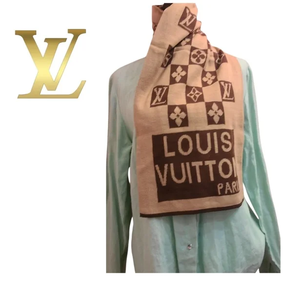 🏅Luxurious LOUIS VUITTON WOOL & SILK SCARF - Picture 1 of 10